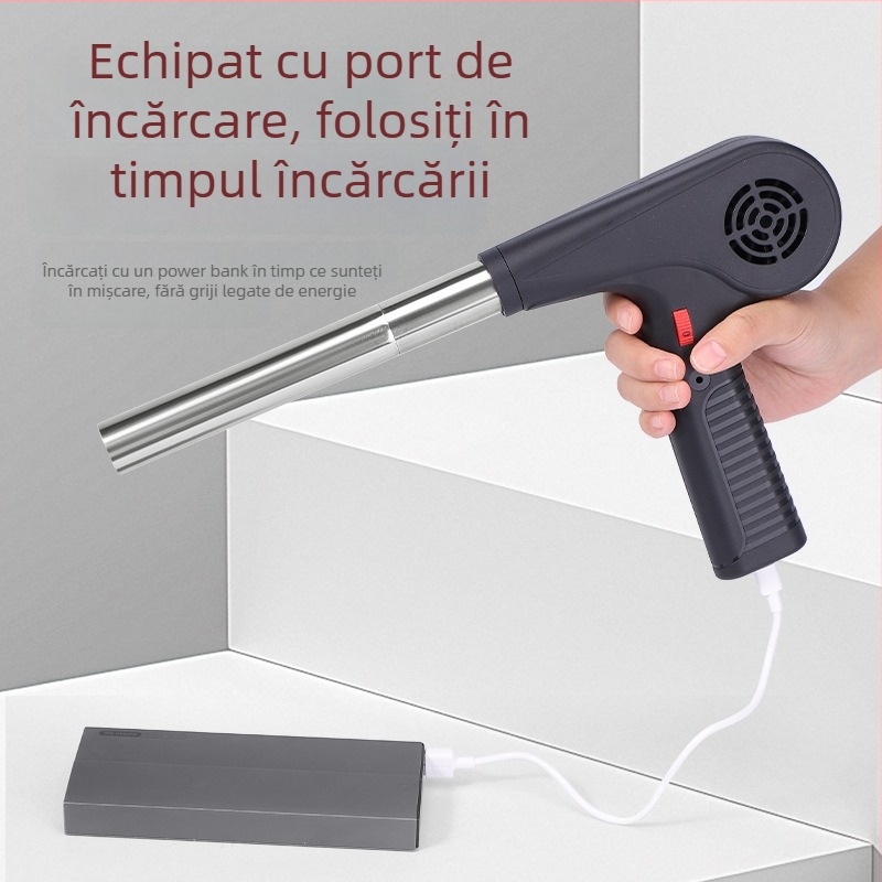 Suflător BBQ cu baterie Li-ion reîncărcabilă, aprinzător fără fir pentru cărbuni, utilizare în exterior, 12V