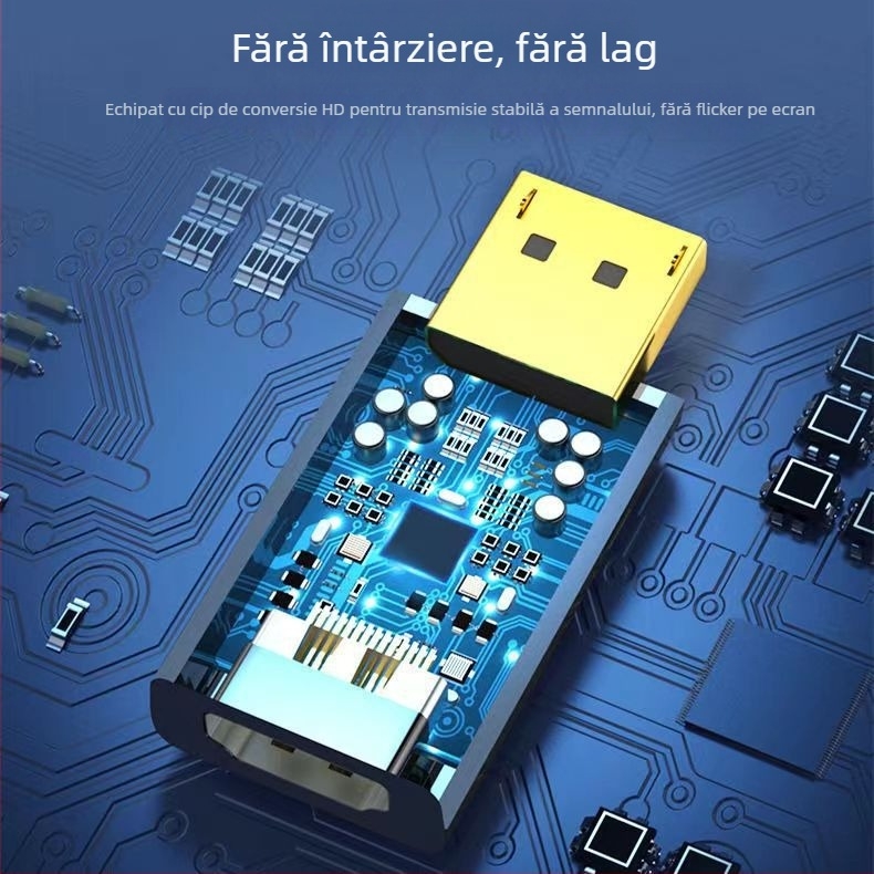 Adaptor DP către HDMI — Rezoluție 4K, Suport pentru toate sistemele, Model ZA021