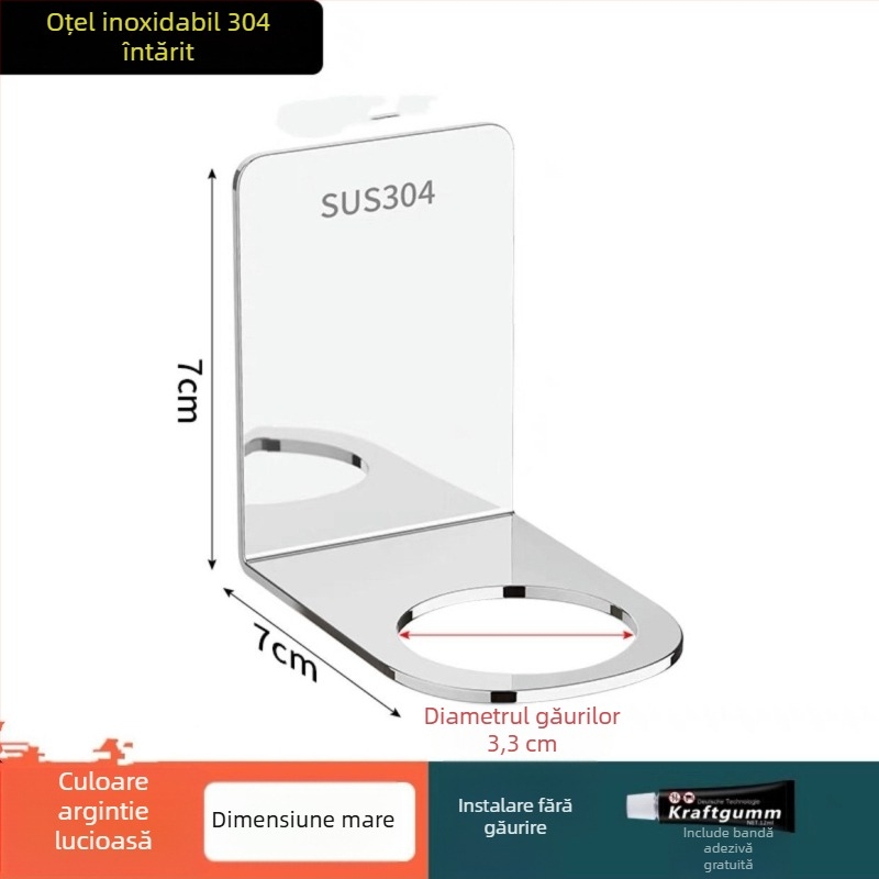 Raft de baie din oțel inoxidabil montat pe perete pentru dezinfectant de mână și lichid de vase — set din 2 piese | oțel inoxidabil 201 | certificare CE