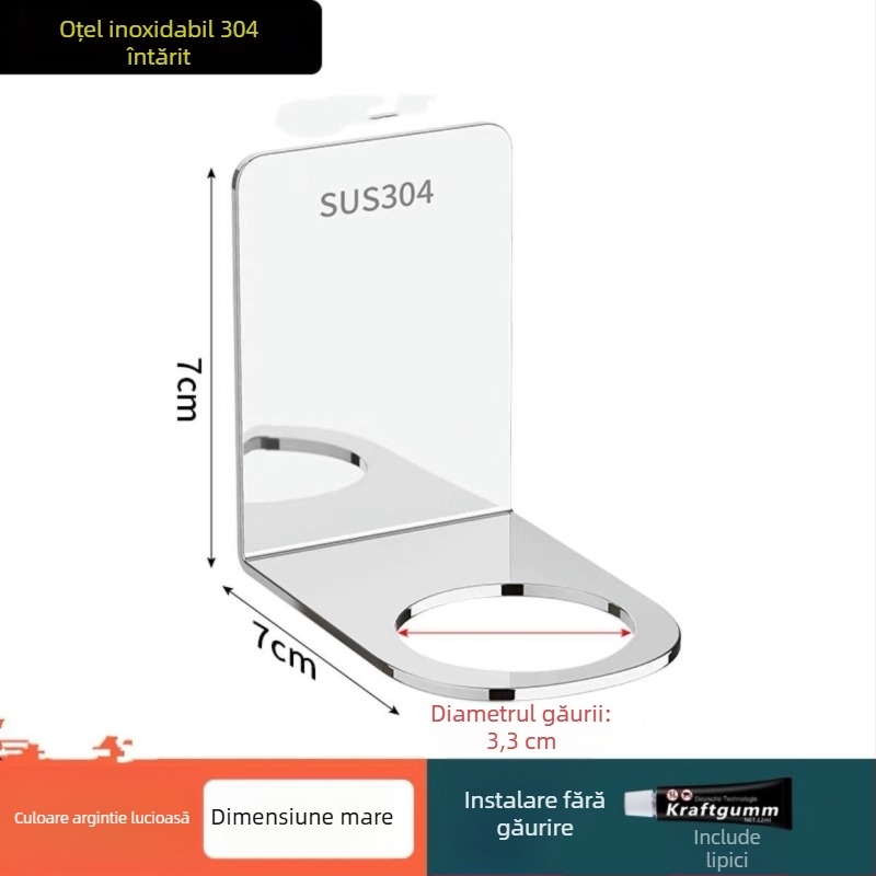 Raft de baie din oțel inoxidabil montat pe perete pentru dezinfectant de mână și lichid de vase — set din 2 piese | oțel inoxidabil 201 | certificare CE