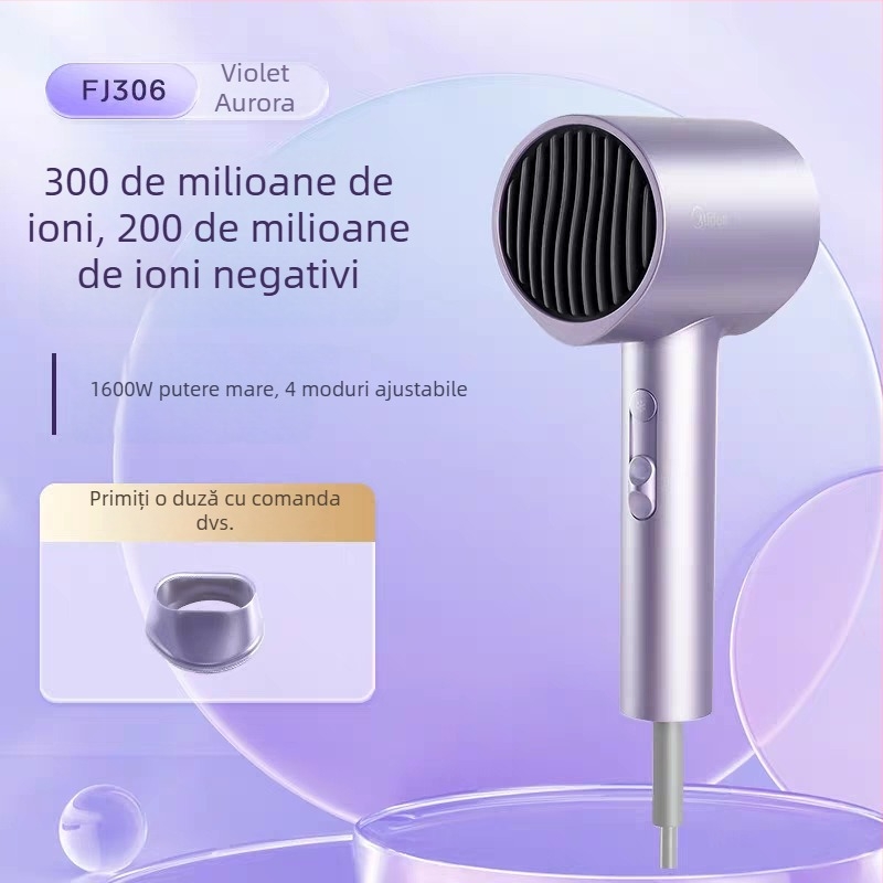 Uscător de păr cu motor brushless - 1600 W, aer rece/cald, ioni negativi, 2 trepte de viteză