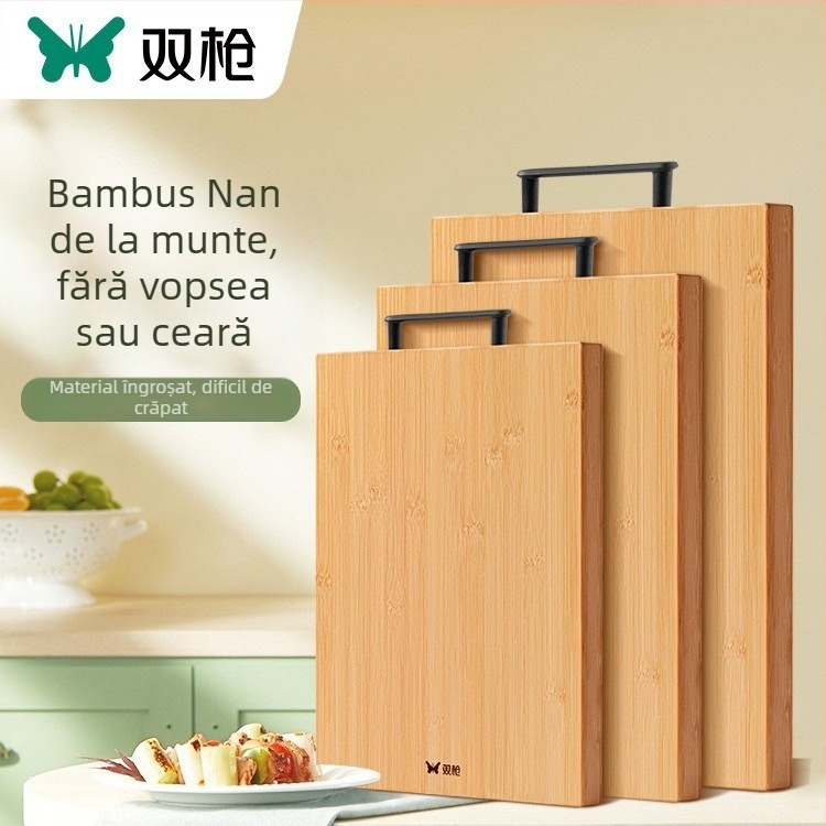 Tocător din bambus Double Gun, anti-alunecare, cu două fețe, Suncha