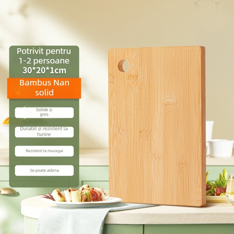 Tocător din bambus Double Gun, anti-alunecare, cu două fețe, Suncha