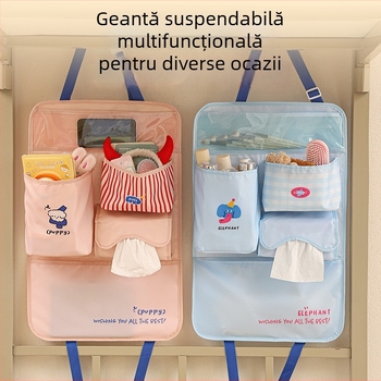 Geantă de depozitare atârnată pentru perete sau mașină — țesătură twill, model 01b1599, multifuncțională
