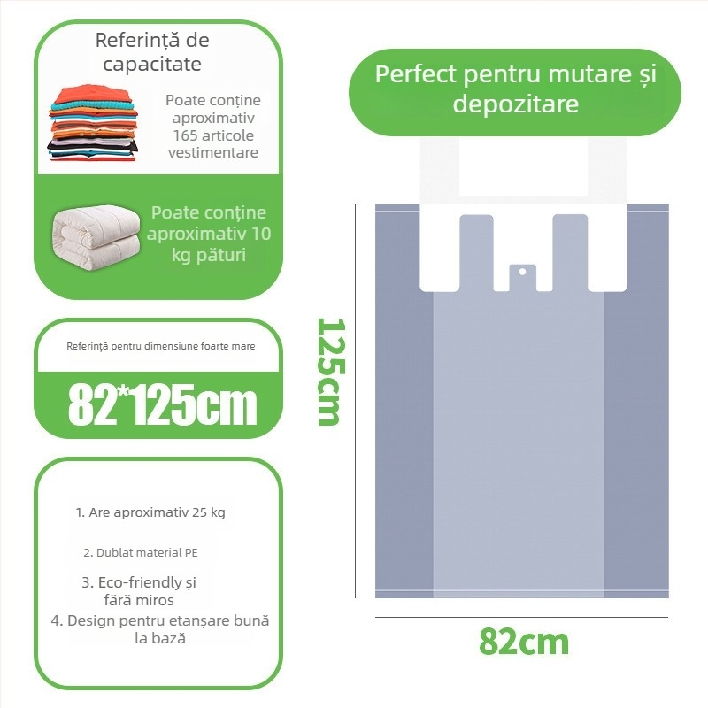 Geantă de depozitare, în formă de geantă, din PE, multifuncțională, pentru mutări