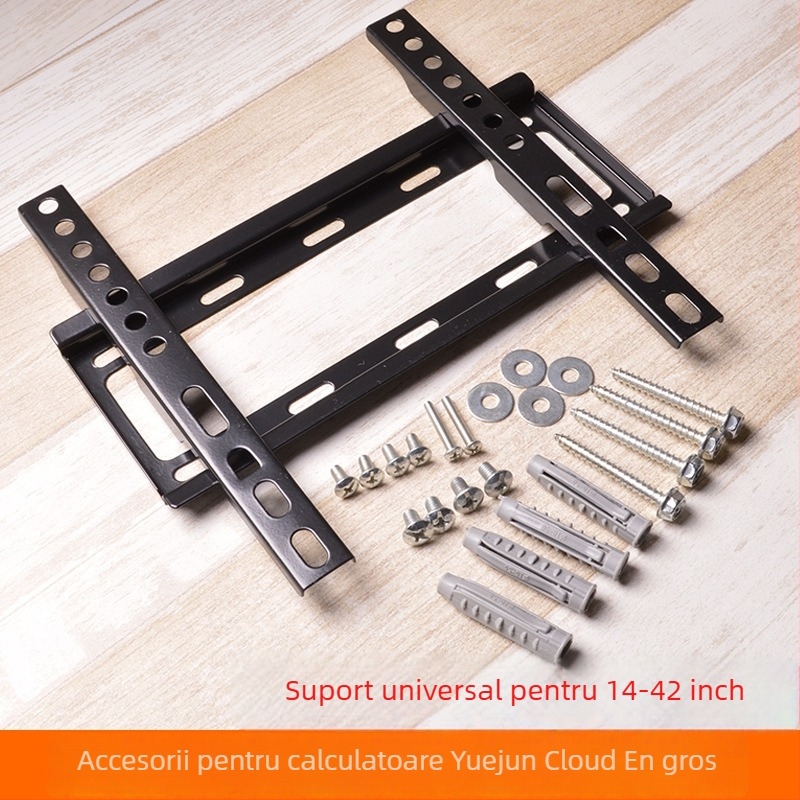 Suport de perete pentru TV LCD, construcție din oțel, montaj fix, suportă peste 15 kg