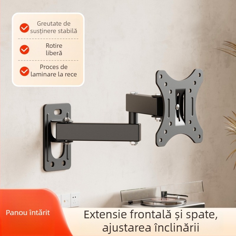 Suport de perete pentru TV/LCD monitor, rotativ și extensibil, model Wmx012, capacitate 11–15 kg, material: fier