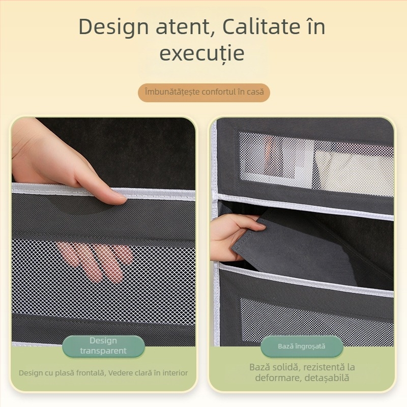 Geantă de depozitare montată pe perete cu fereastră, capacitate mare, organizator cu mai multe compartimente (textil nețesut, pliabil, multifuncțional)