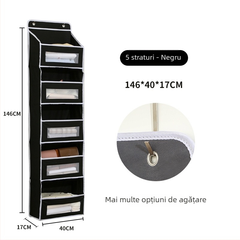 Geantă de depozitare montată pe perete cu fereastră, capacitate mare, organizator cu mai multe compartimente (textil nețesut, pliabil, multifuncțional)