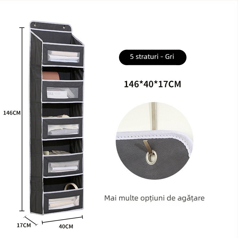 Geantă de depozitare montată pe perete cu fereastră, capacitate mare, organizator cu mai multe compartimente (textil nețesut, pliabil, multifuncțional)