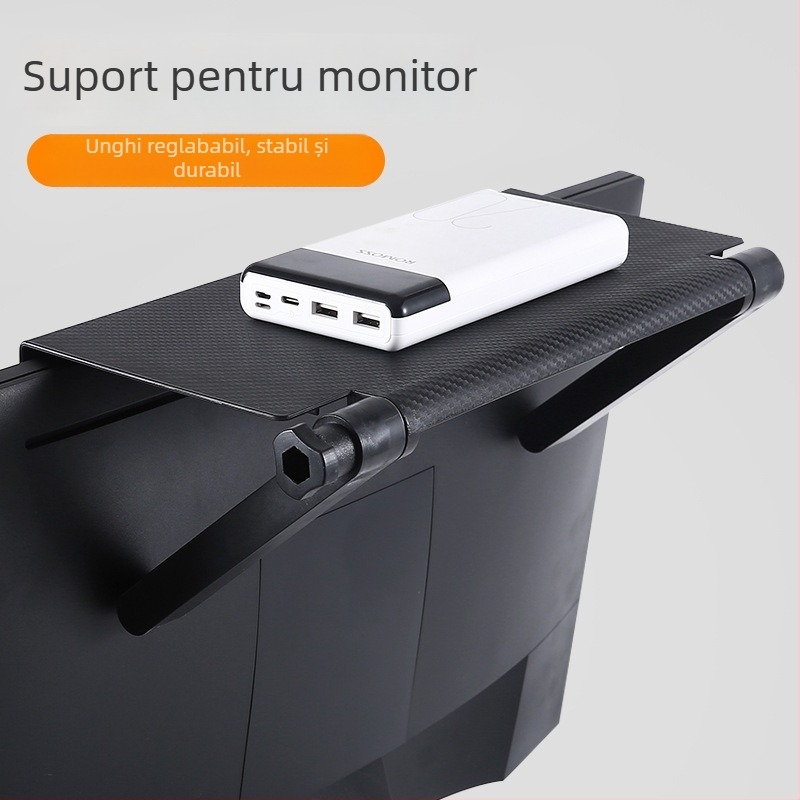 Raft plastic pentru monitor, 1 nivel depozitare pe birou, pliabil, mobil, fără instalare