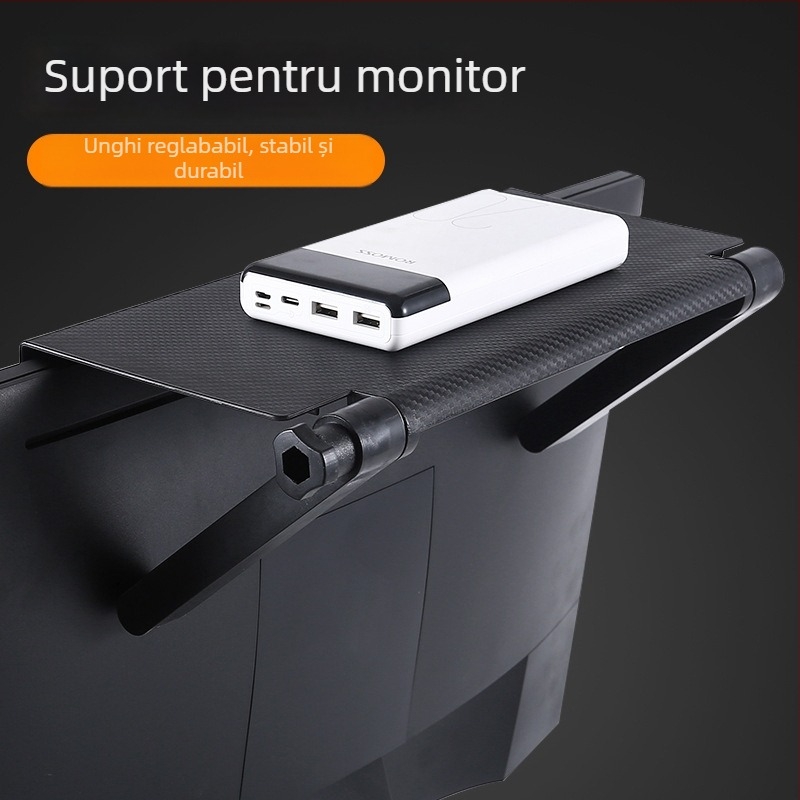 Raft plastic pentru monitor, 1 nivel depozitare pe birou, pliabil, mobil, fără instalare