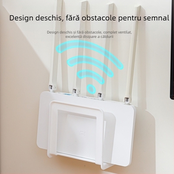 Raft de depozitare pentru router – stil japonez, ABS material, 1 nivel, fără montaj, potrivit pentru dormitor, baie și sufragerie.