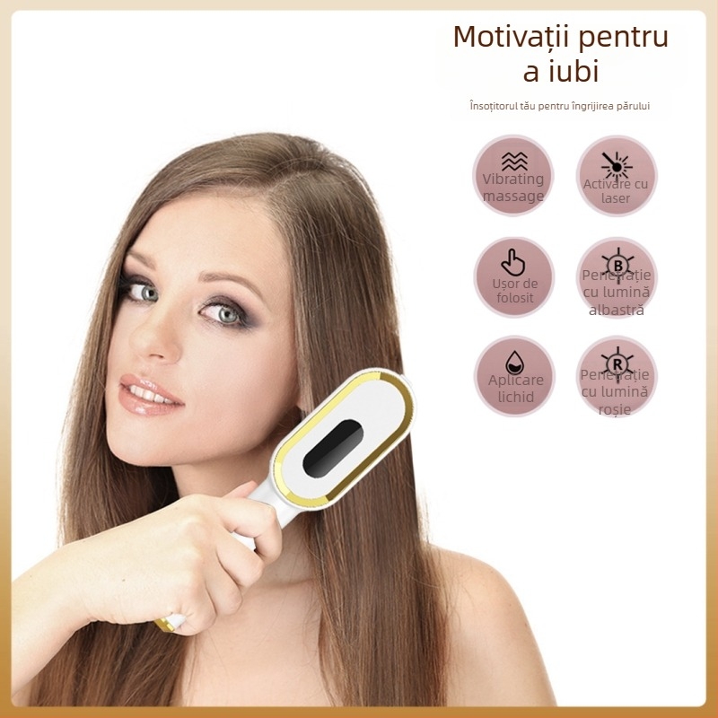 Pieptene masaj multifuncțional pentru îngrijirea scalpului, model H6, 4 funcții, lansat în 2024.