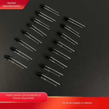 F3 tubă receptor infraroșu – model F3; tensiune 2.7–2.8 V; curent 20 mA; lungime de undă 850/940 nm; putere 0.06 W