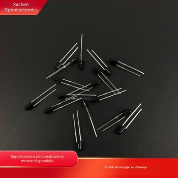 F3 tubă receptor infraroșu – model F3; tensiune 2.7–2.8 V; curent 20 mA; lungime de undă 850/940 nm; putere 0.06 W