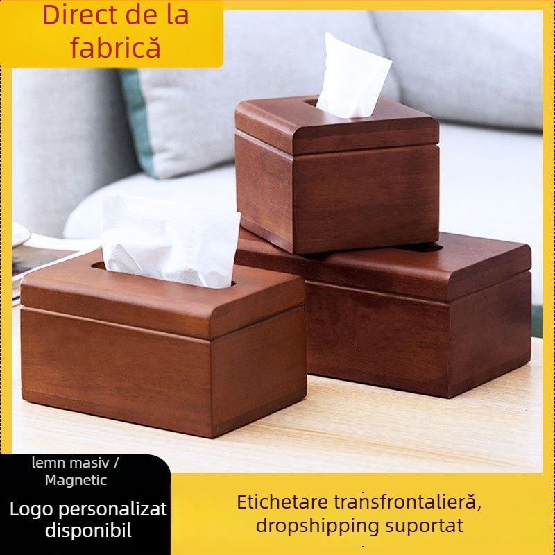 Cutie de șervețele din lemn, model ZJH03, imprimare logo disponibilă, personalizare, multifuncțională, Stil Chinez Nou