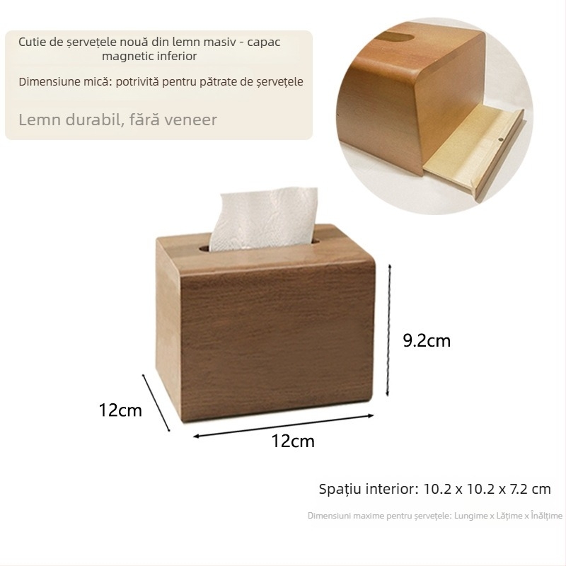 Cutie de șervețele din lemn, model ZJH03, imprimare logo disponibilă, personalizare, multifuncțională, Stil Chinez Nou
