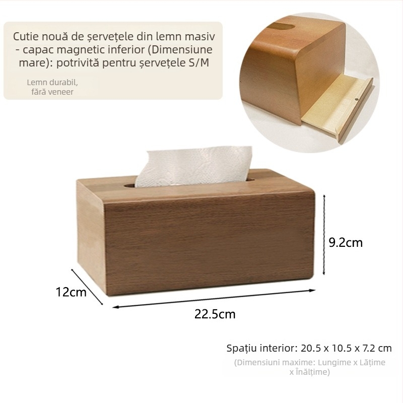 Cutie de șervețele din lemn, model ZJH03, imprimare logo disponibilă, personalizare, multifuncțională, Stil Chinez Nou