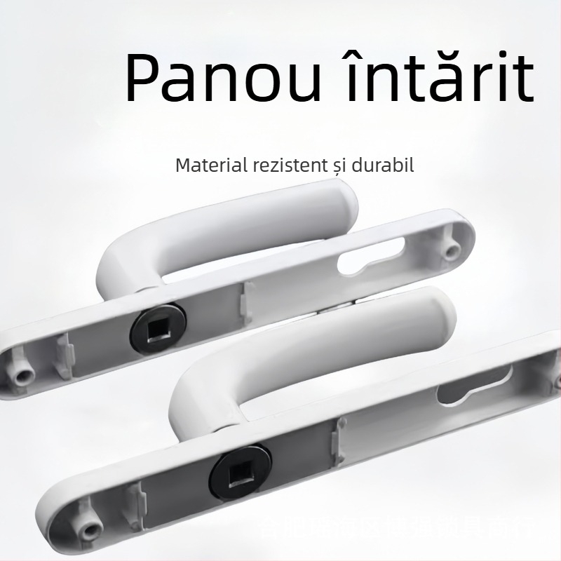Mâner ușă balcon cu încuietoare, aliaj de aluminiu, model Plastic-Steel, tip 85/92, încuietoare cu un singur punct, pentru uși de sticlă din dormitor/balcon