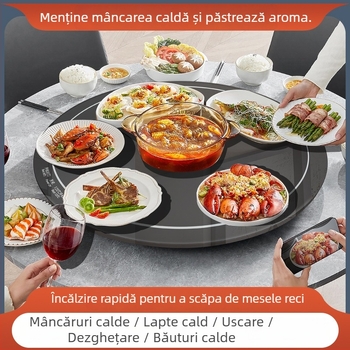 Placă inteligentă de încălzire a mâncării cu temperatură constantă, personalizabilă, 500W, 220V, greutate 600 g