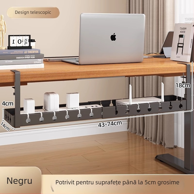 Organizator sub birou pentru cabluri, din fier, stil modern minimalist, gestionare cabluri