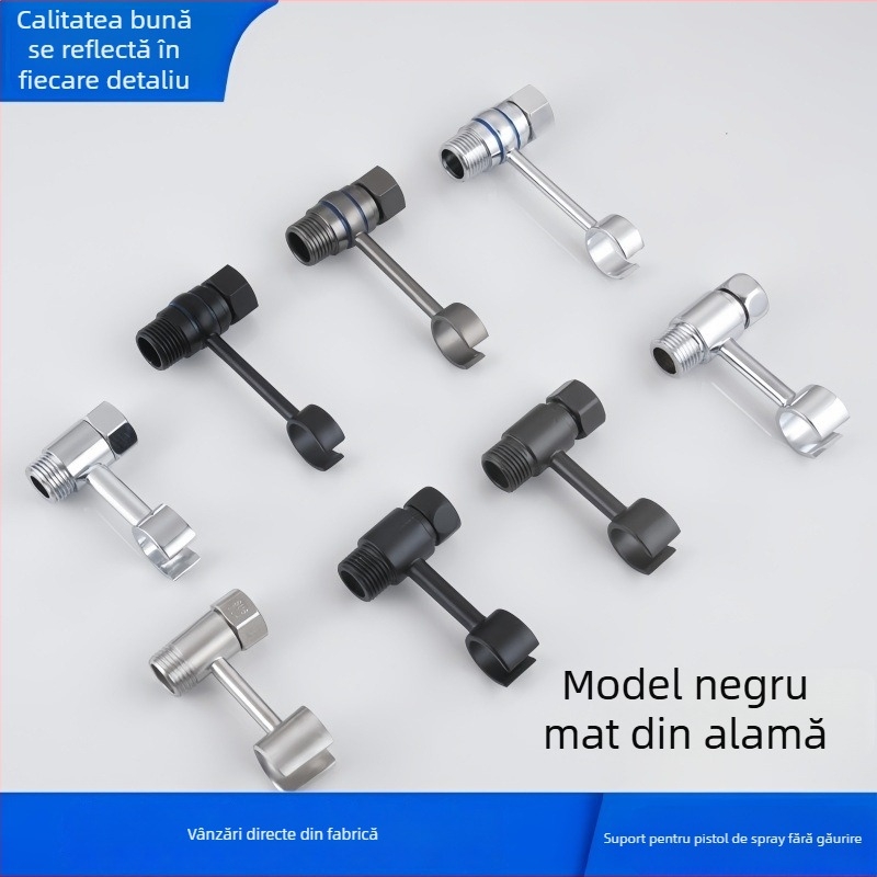 Suport pistolă spray pentru toaletă - universal fără găuri cu montură rotativă (cupru, Wolf Kiss, Rotativ, Fără găuri, Universal)