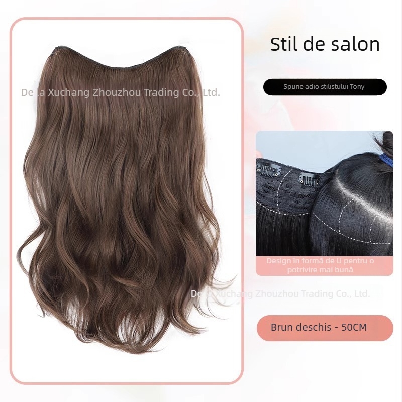 Perucă cu bucle lungi, păr cu valuri mari, fibră rezistentă la temperaturi înalte, model SC60, dintr-o singură bucată