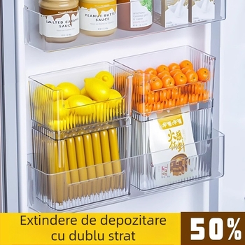 Recipient de depozitare pentru ușa laterală a frigiderului, plastic PET, capacitate 2L, model BXH-1-7, design modern pentru bucătărie