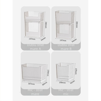 Recipient de depozitare pentru ușa laterală a frigiderului, plastic PET, capacitate 2L, model BXH-1-7, design modern pentru bucătărie