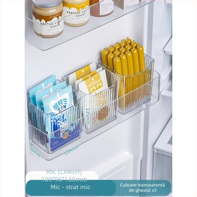 Recipient de depozitare pentru ușa laterală a frigiderului, plastic PET, capacitate 2L, model BXH-1-7, design modern pentru bucătărie