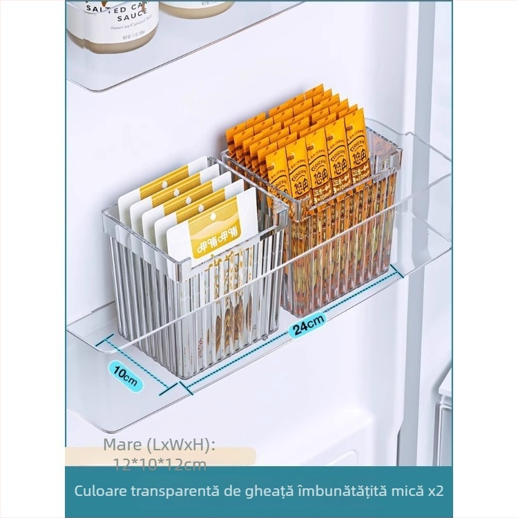 Recipient de depozitare pentru ușa laterală a frigiderului, plastic PET, capacitate 2L, model BXH-1-7, design modern pentru bucătărie