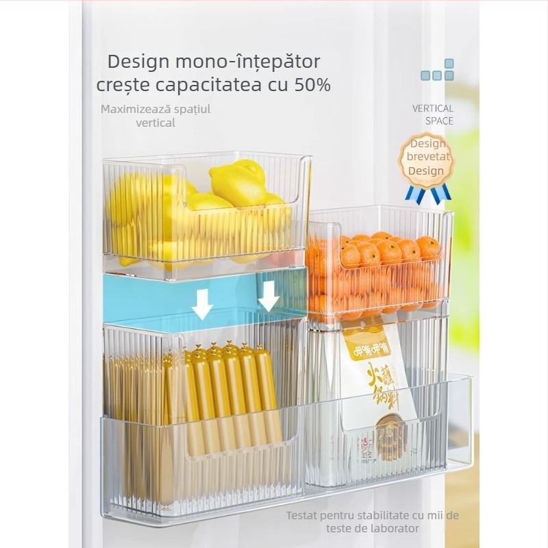 Recipient de depozitare pentru ușa laterală a frigiderului, plastic PET, capacitate 2L, model BXH-1-7, design modern pentru bucătărie
