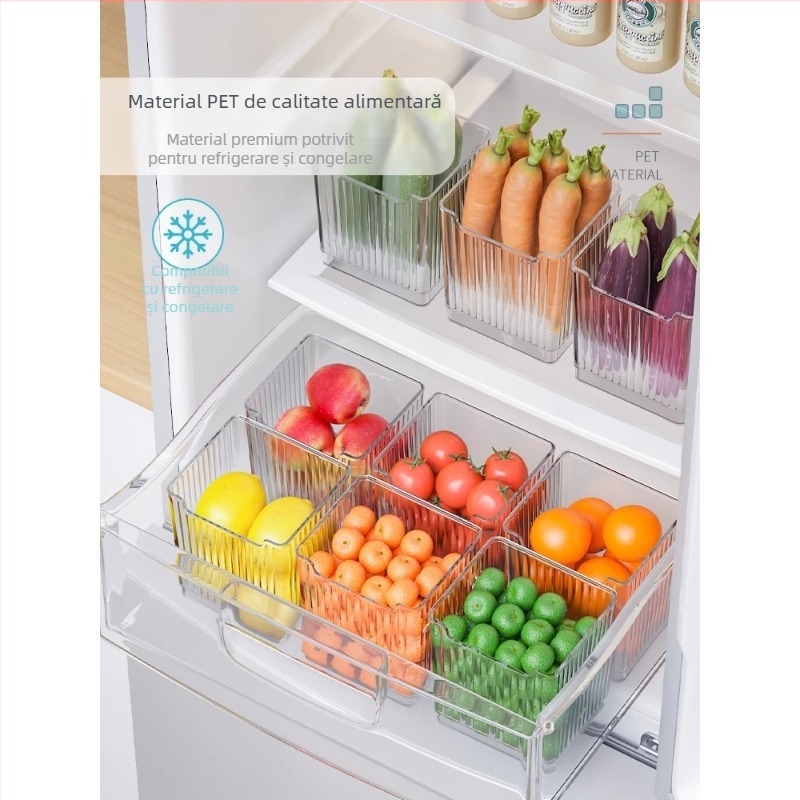 Recipient de depozitare pentru ușa laterală a frigiderului, plastic PET, capacitate 2L, model BXH-1-7, design modern pentru bucătărie