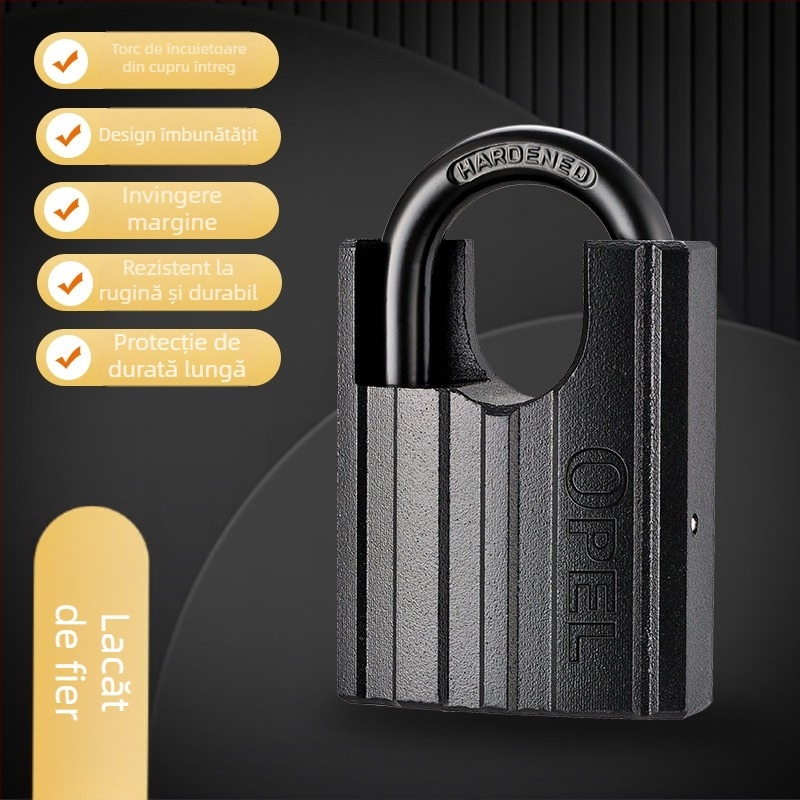 Lacăt – OPEL Fier, Stil Modern Simplu, Model BBL-BLACK-DX, Pentru Uși, Dulapuri, Bagaje