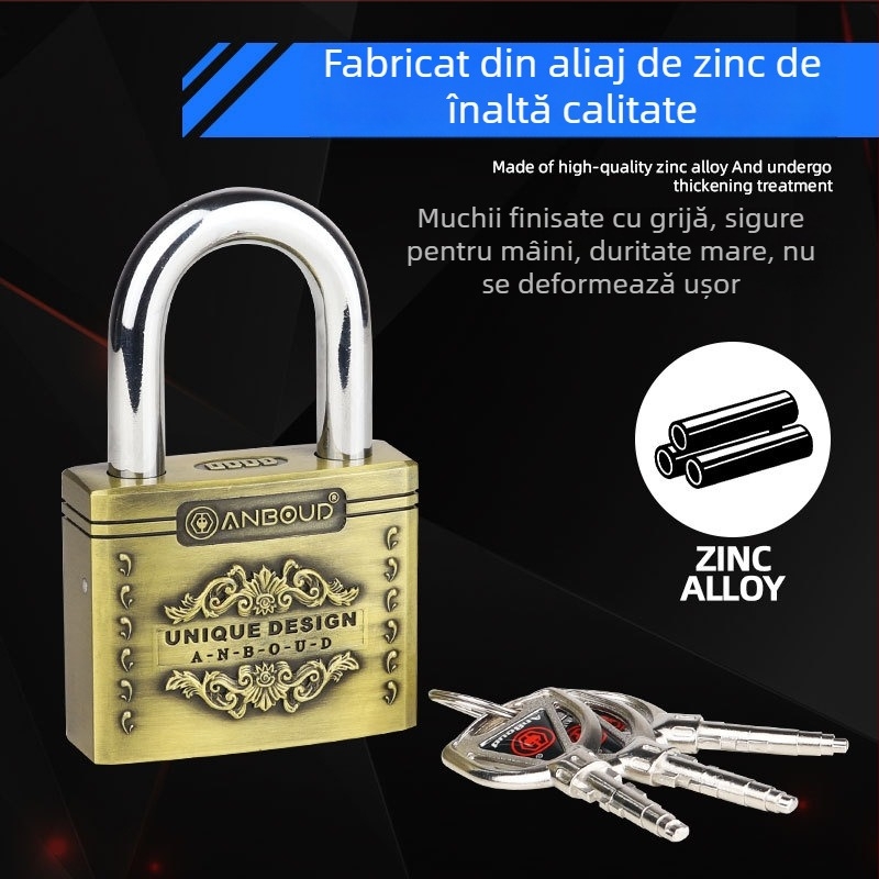 Lacăt pentru uz casnic, Tip C – Anbond, din oțel aliat, stil modern