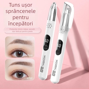 Trimmer electric pentru sprâncene pentru femei, reîncărcabil, lavabil, corp ABS, 95 g