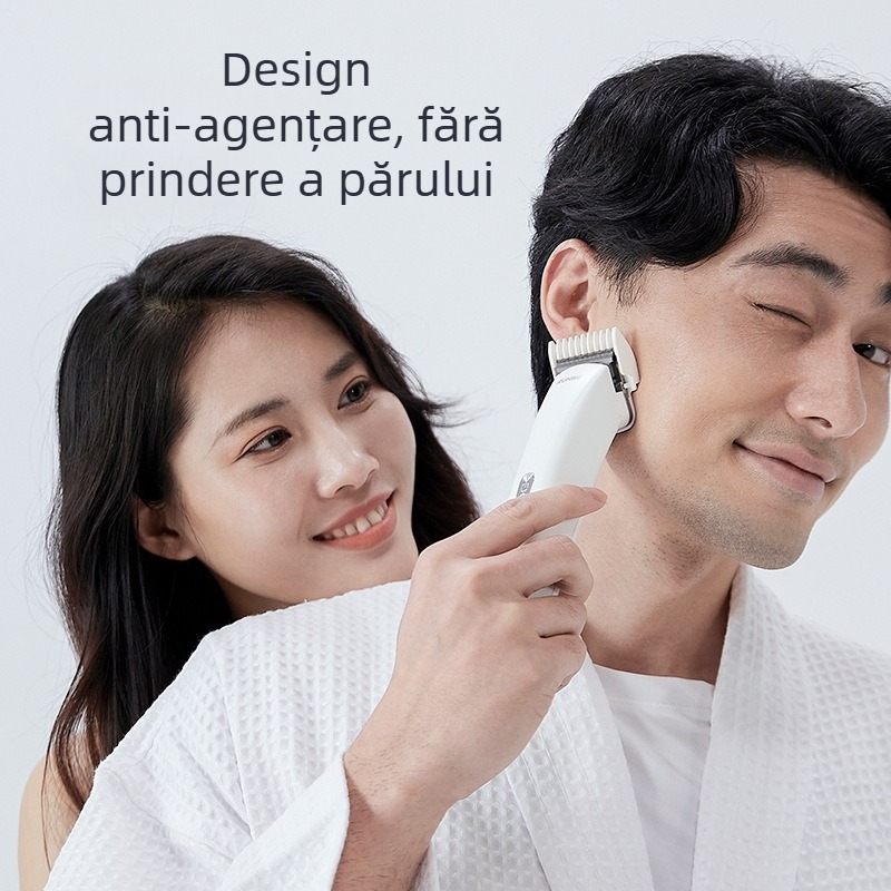 Longway Rs9303 Trimmer păr – Aparat electric reîncărcabil, lamă din oțel inoxidabil, 5W, alimentare duală (încărcare/priză), cap de tăiere detașabil și lavabil