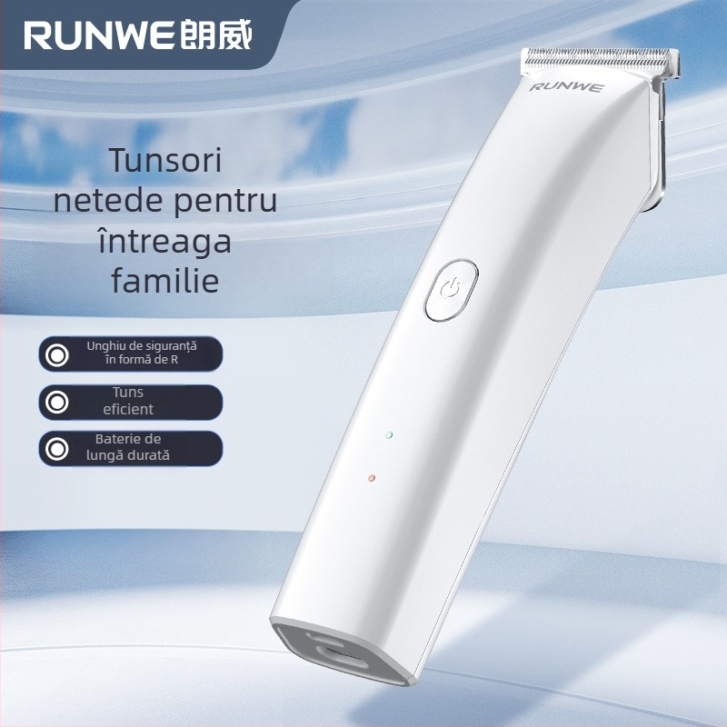 Longway Rs9303 Trimmer păr – Aparat electric reîncărcabil, lamă din oțel inoxidabil, 5W, alimentare duală (încărcare/priză), cap de tăiere detașabil și lavabil