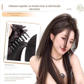 Perucă cu coadă – Stil: pachet de păr, Model Graffiti Waterfall Straight, Material: sârmă rezistentă la temperatură, Tehnologie de procesare: mecanism, Potrivit pentru femei