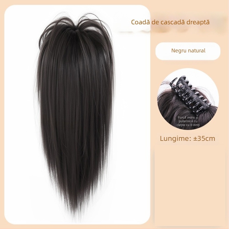 Perucă cu coadă – Stil: pachet de păr, Model Graffiti Waterfall Straight, Material: sârmă rezistentă la temperatură, Tehnologie de procesare: mecanism, Potrivit pentru femei