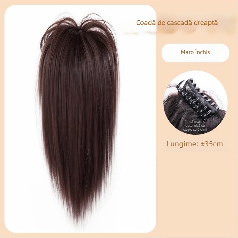 Perucă cu coadă – Stil: pachet de păr, Model Graffiti Waterfall Straight, Material: sârmă rezistentă la temperatură, Tehnologie de procesare: mecanism, Potrivit pentru femei