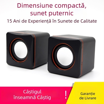 Difuzoare pentru computer 2.0, 2x3W, alimentare USB, intrare USB și jack audio de 3,5 mm, răspuns în frecvență 60 Hz–15 kHz