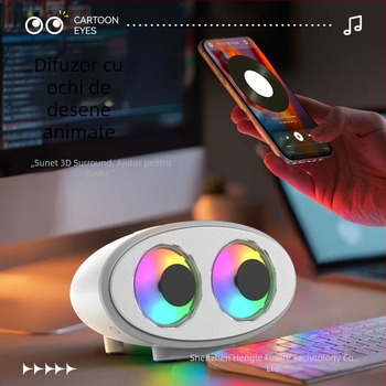 Boxă Bluetooth cu iluminare RGB, Putere 5W, BT 5.3, Baterie încorporată 1200-2000mAh, Răspuns în frecvență 30Hz-15kHz, SNR >=85dB