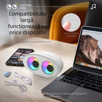 Boxă Bluetooth cu iluminare RGB, Putere 5W, BT 5.3, Baterie încorporată 1200-2000mAh, Răspuns în frecvență 30Hz-15kHz, SNR >=85dB