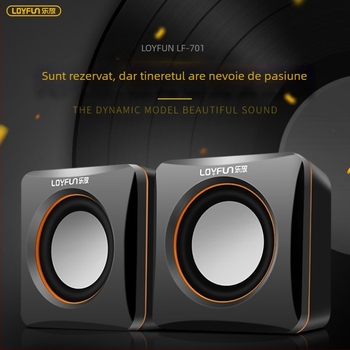 LF-701 Mini Boxe pentru Calculator, interfață USB, mufă audio 3,5 mm, sunet stereo cu 2 canale
