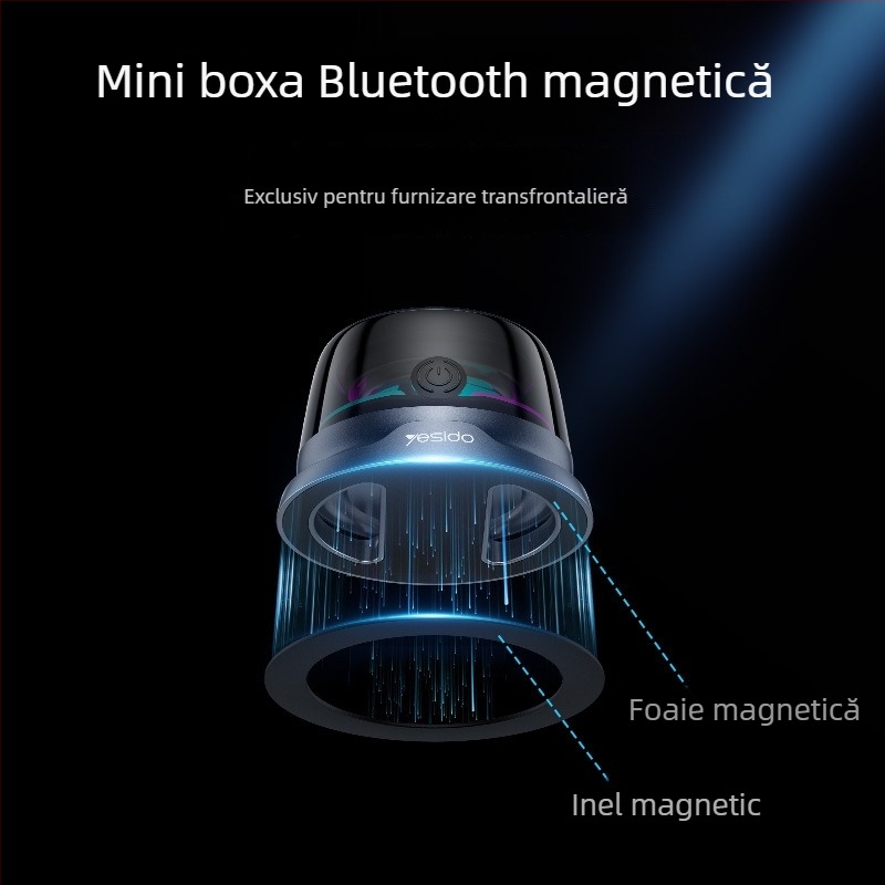 Yesido difuzor Bluetooth cu lumină ambientală, Bluetooth 5.3, interval de frecvență 150 Hz–20 kHz, SNR ≥70 dB, rază de acțiune ≤10 m, putere 3 W