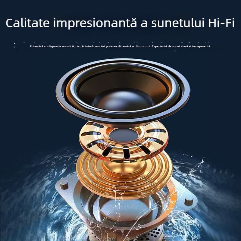 Boxă Bluetooth mini, Putere 5W, Baterie încorporată 800–1000mAh, Răspuns în frecvență 100Hz–20kHz, Rază eficientă 10m