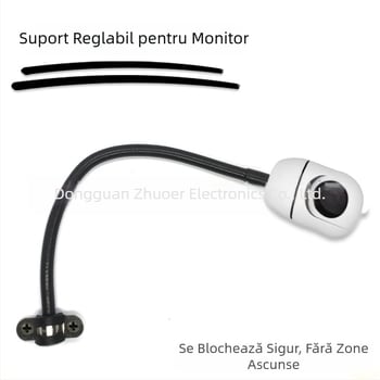 Suport monitor cu rotație 360°, construcție metalică, tub termocontractibil, gât flexibil