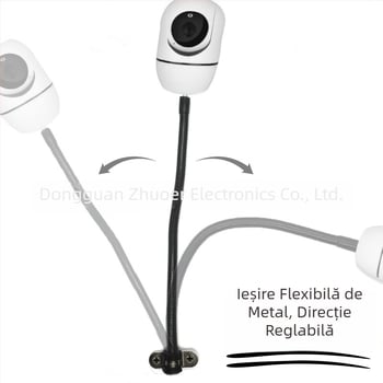 Suport monitor cu rotație 360°, construcție metalică, tub termocontractibil, gât flexibil